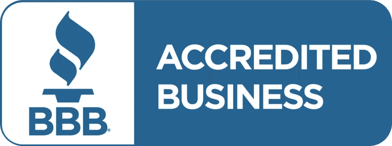 A badge for a Better Business Bureau (BBB) Accredited Business.