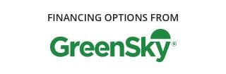 The GreenSky logo advertising financing options.