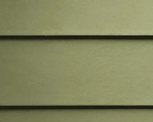 A green swatch of the Cedarmill Smooth James Hardie HardiePlank Lap Siding.