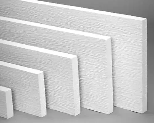 A swatch of white 4/4 Rustic James Hardie HardieTrim boards.