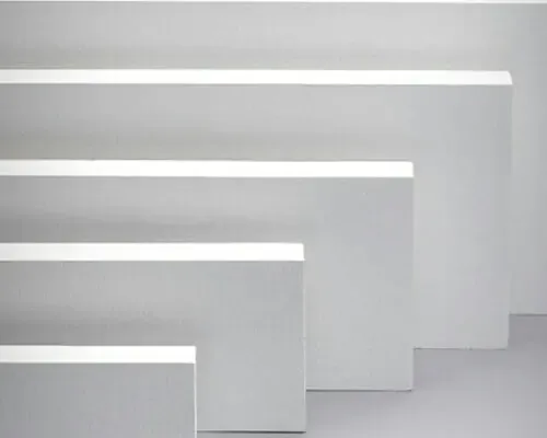 A swatch of white 5/4 Smooth James Hardie HardieTrim boards.