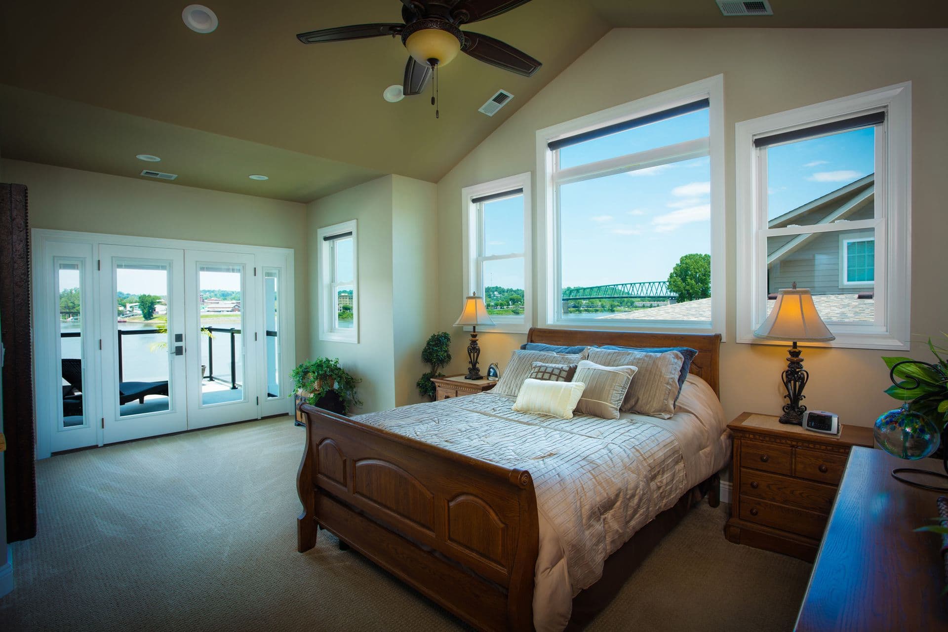 A bedroom with Wincore windows.